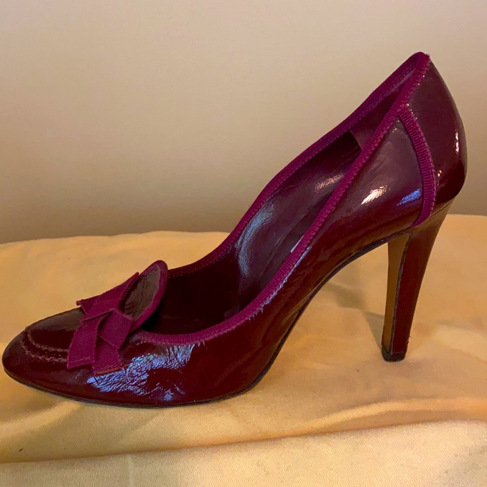 Burgundy Patent Leather Heels